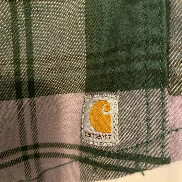 Carhartt Green/Purple Plaid Flannel medium - Picture 4 of 4